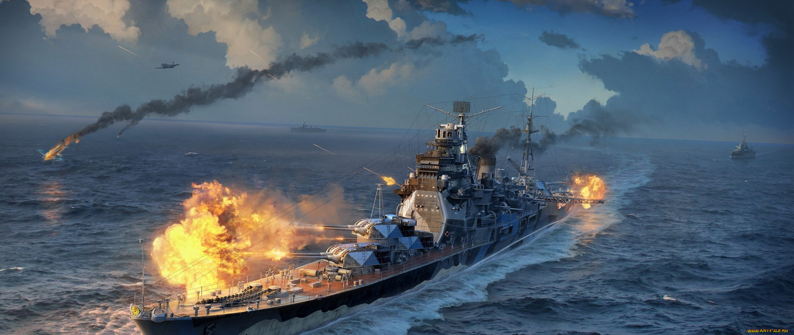 Обои Видео Игры World Of Warships, обои для рабочего стола, фотографии  видео игры, world of warships, море, самолеты, корабли Обои для рабочего  стола, скачать обои картинки заставки на рабочий стол.